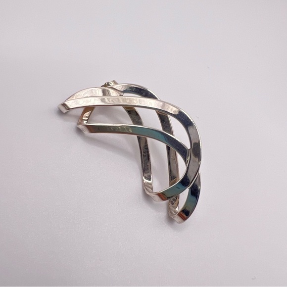 SILVER Spiral Earrings - Picture 3 of 6